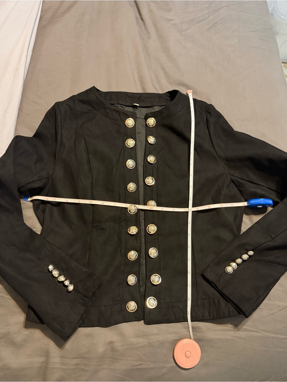 Classic Black Military-Style Women's Jacket - Picture 5 of 5